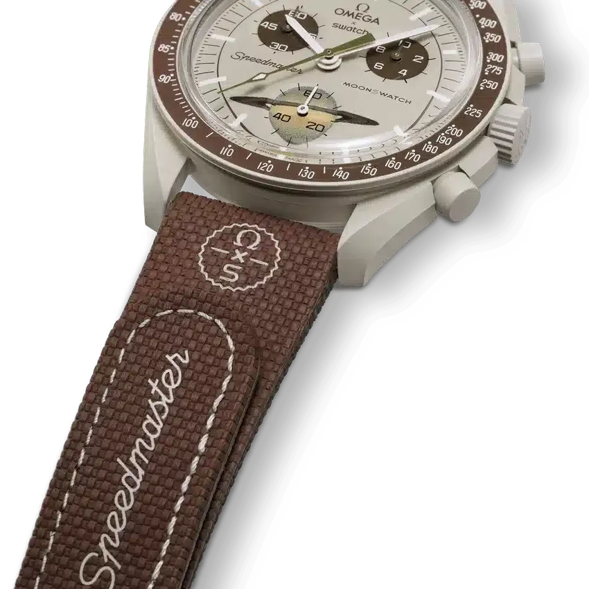 MoonSwatch braun/beiges Kautschukarmband