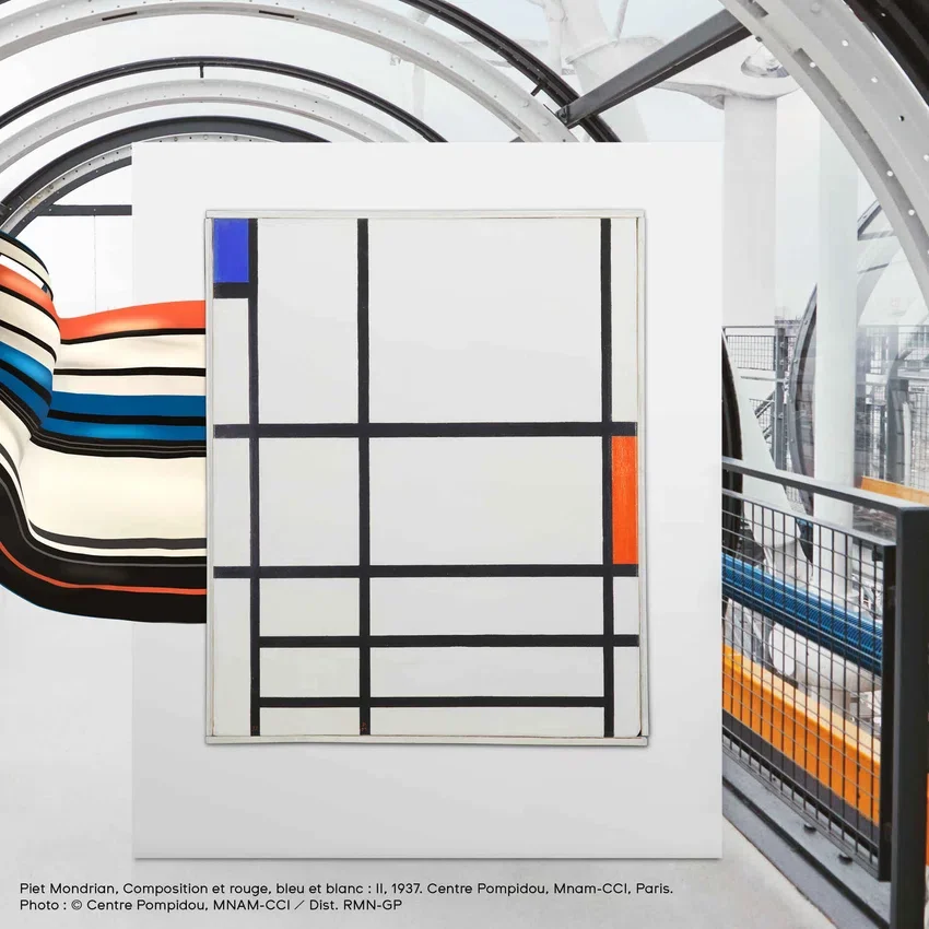 Rot, Blau und Weiß, von Piet Mondrian